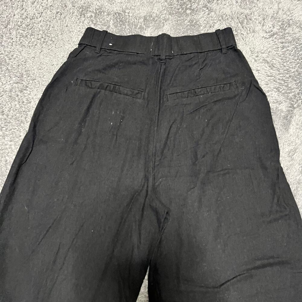 Abercrombie & Fitch Pants Womens Small Linen Wide Leg Black Relaxed Trouser - Picture 4 of 10
